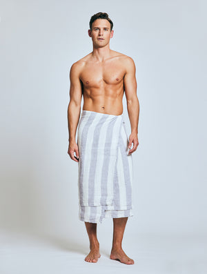 STRIPE LINEN BEACH TOWEL