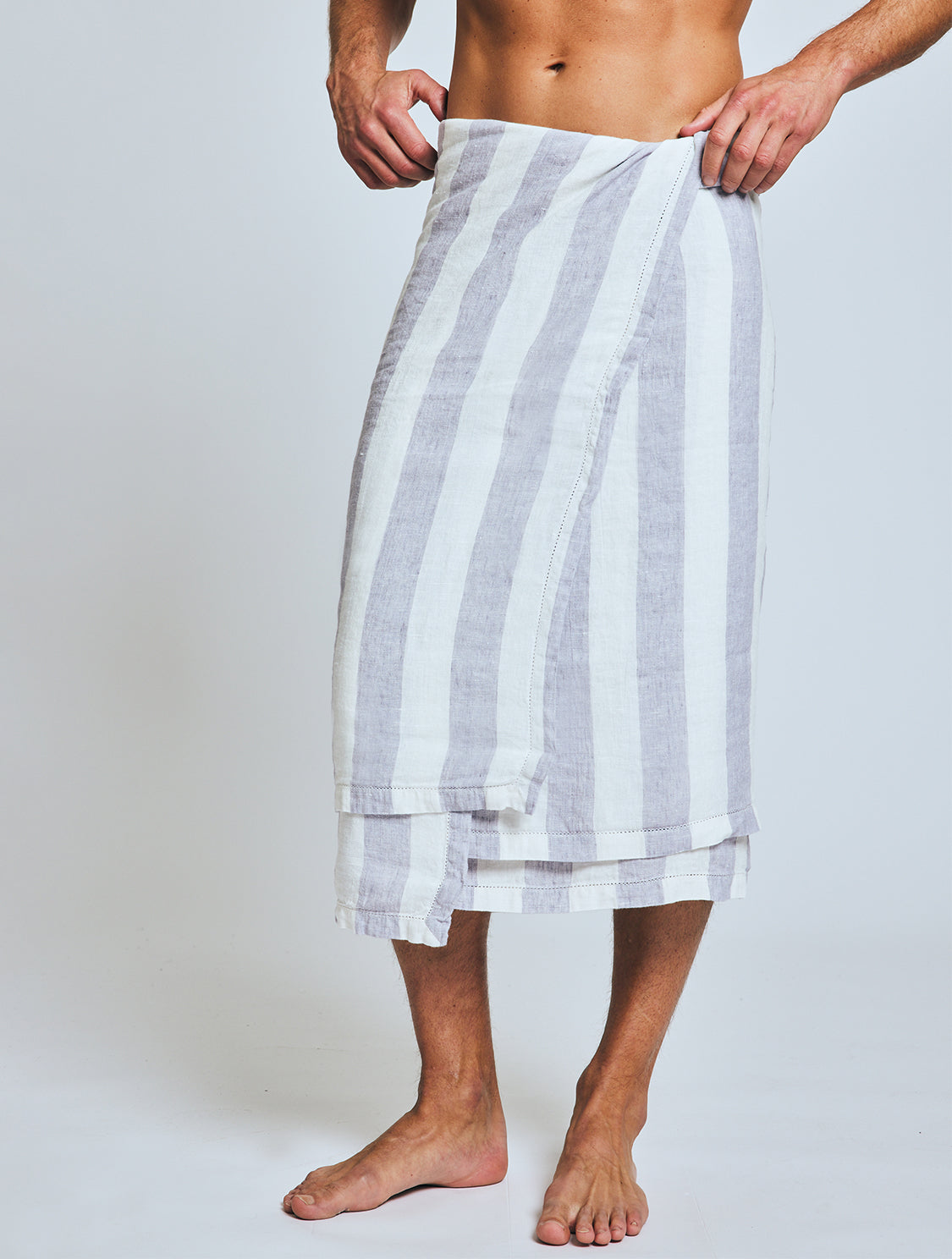 STRIPE LINEN BEACH TOWEL