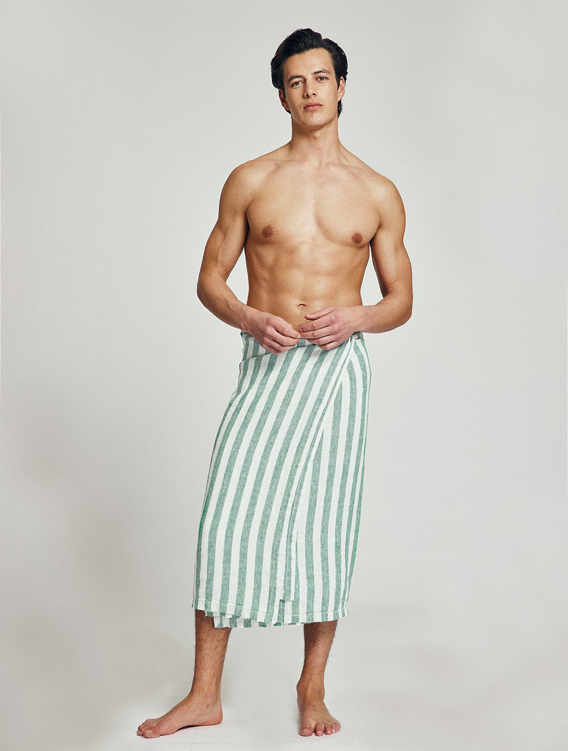 STRIPE LINEN BEACH TOWEL