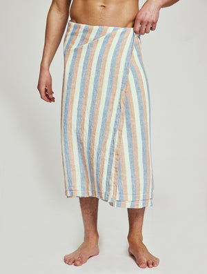 STRIPE LINEN BEACH TOWEL