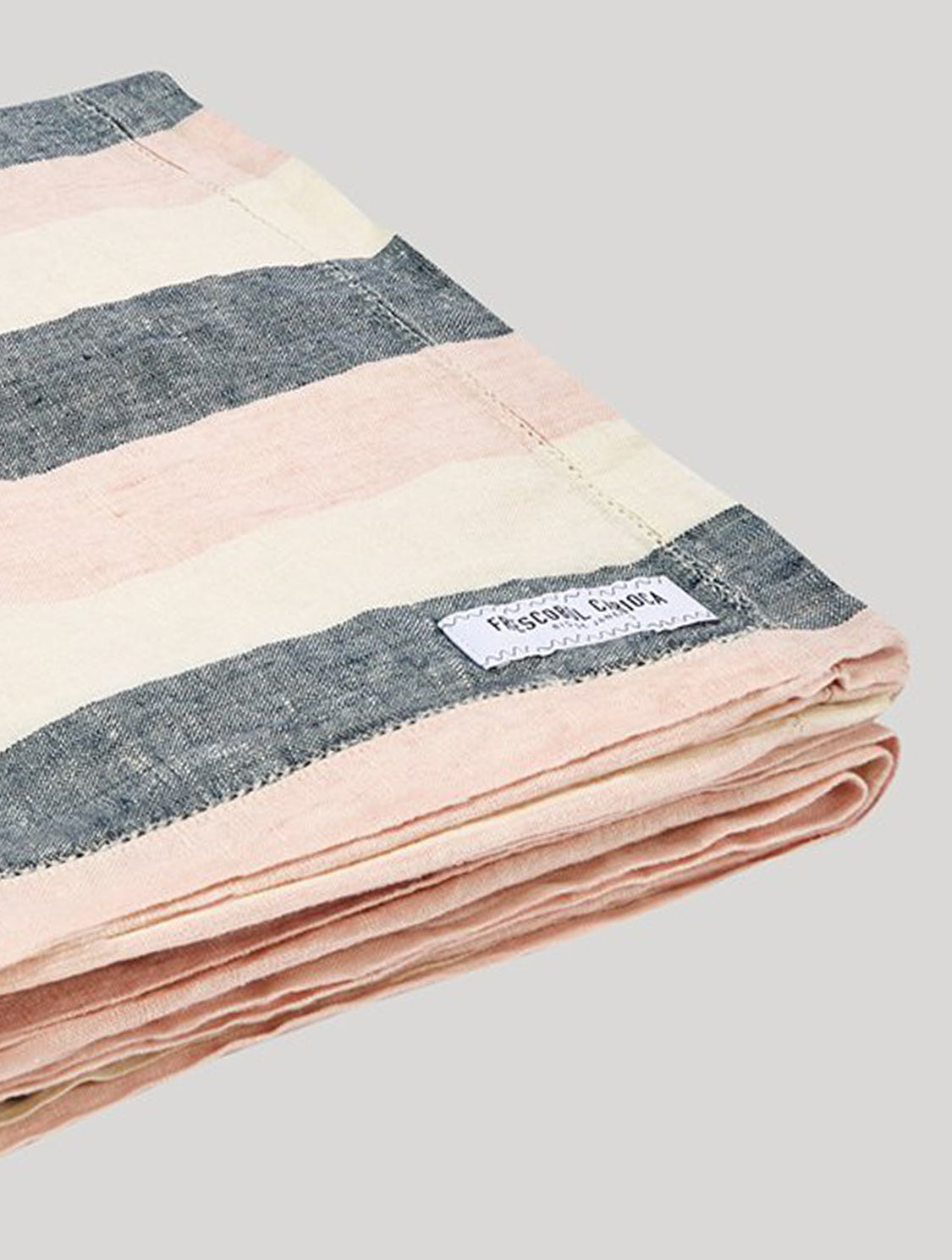 LARGE STRIPE LINEN BEACH TOWEL