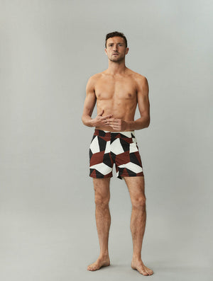 CLASSIC SWIM SHORTS MODERNIST PRINT