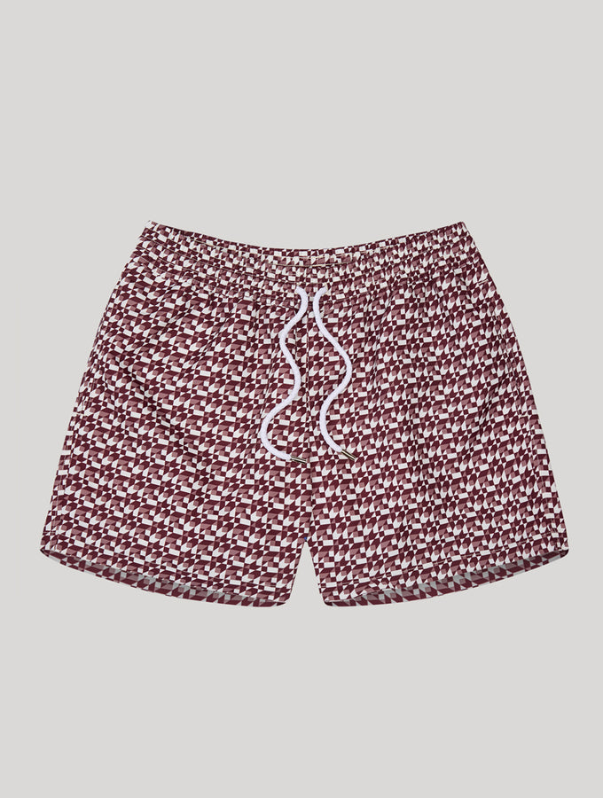 SPORT SWIM SHORTS  SQUARE TILE PRINT