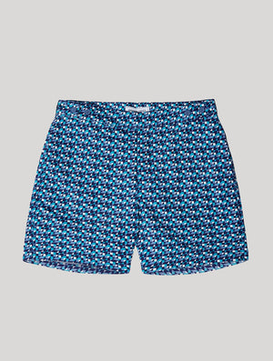 TAILORED SWIM SHORTS SQUARE TILE PRINT