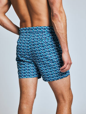 TAILORED SWIM SHORTS SQUARE TILE PRINT