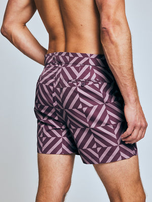 TAILORED SWIM SHORTS ANGRA TILE PRINT