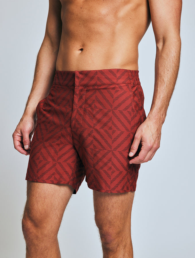 CLASSIC SWIM SHORTS  JACQUARD ANGRA TILE PRINT