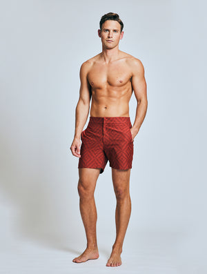 CLASSIC SWIM SHORTS  JACQUARD ANGRA TILE PRINT