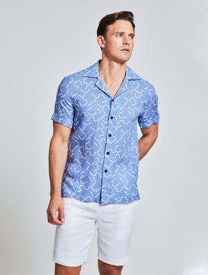 ROBERTO SHIRT LINEAR TILE PRINT