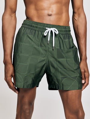 SPORT SWIM SHORTS JACQUARD GEO PRINT